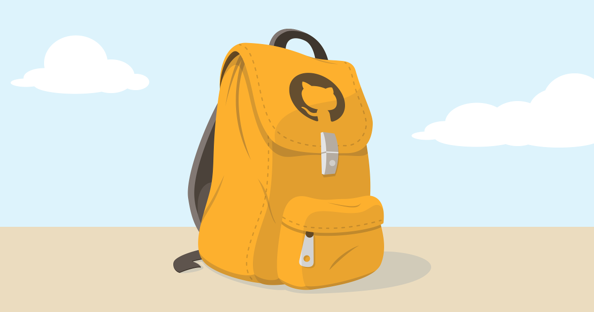 Official GitHub Student Developer Pack illustration of a backpack