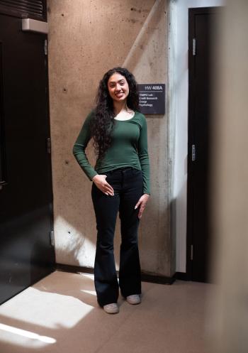 Kaynaat Abrar at a laboratory after undergraduate research across several UTSC teams.