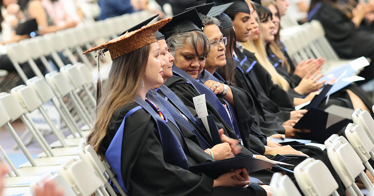 The inaugural St’át’imc Language Fluency graduates at UBC Okanagan.