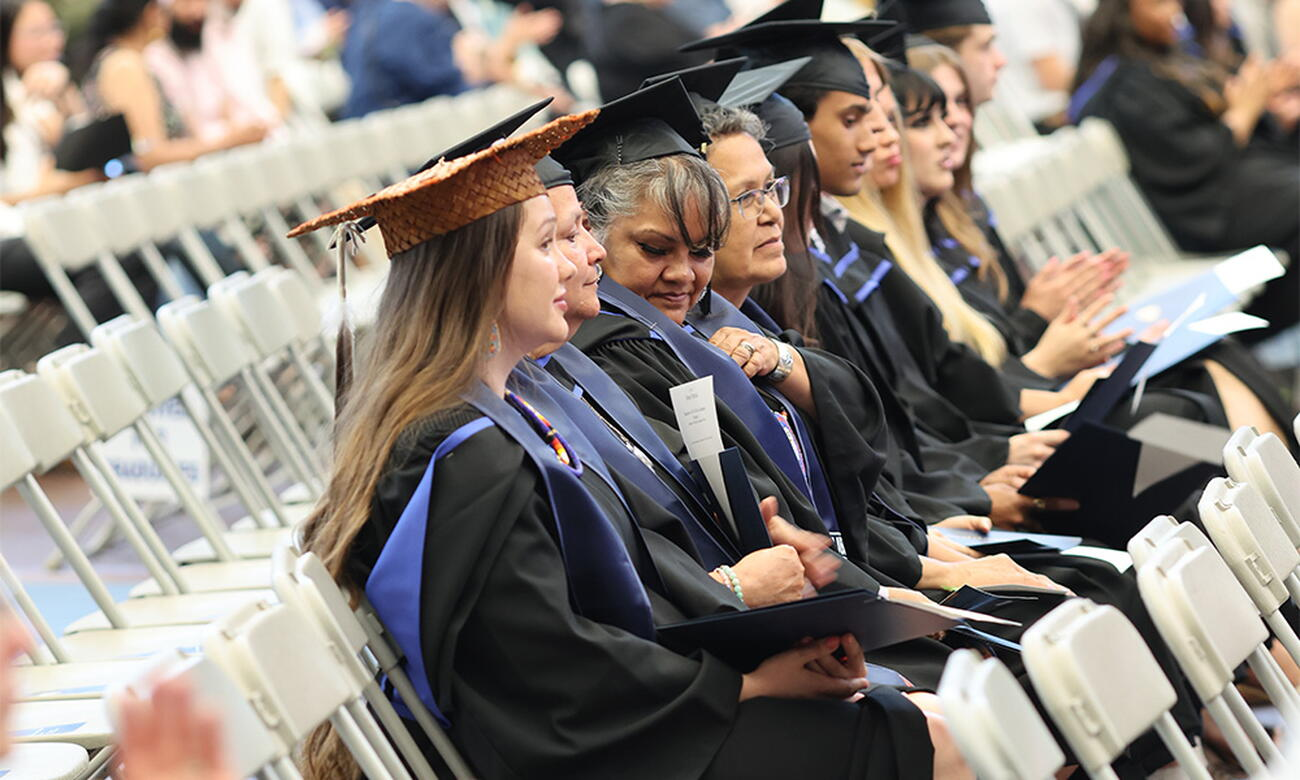 The inaugural St’át’imc Language Fluency graduates at UBC Okanagan.