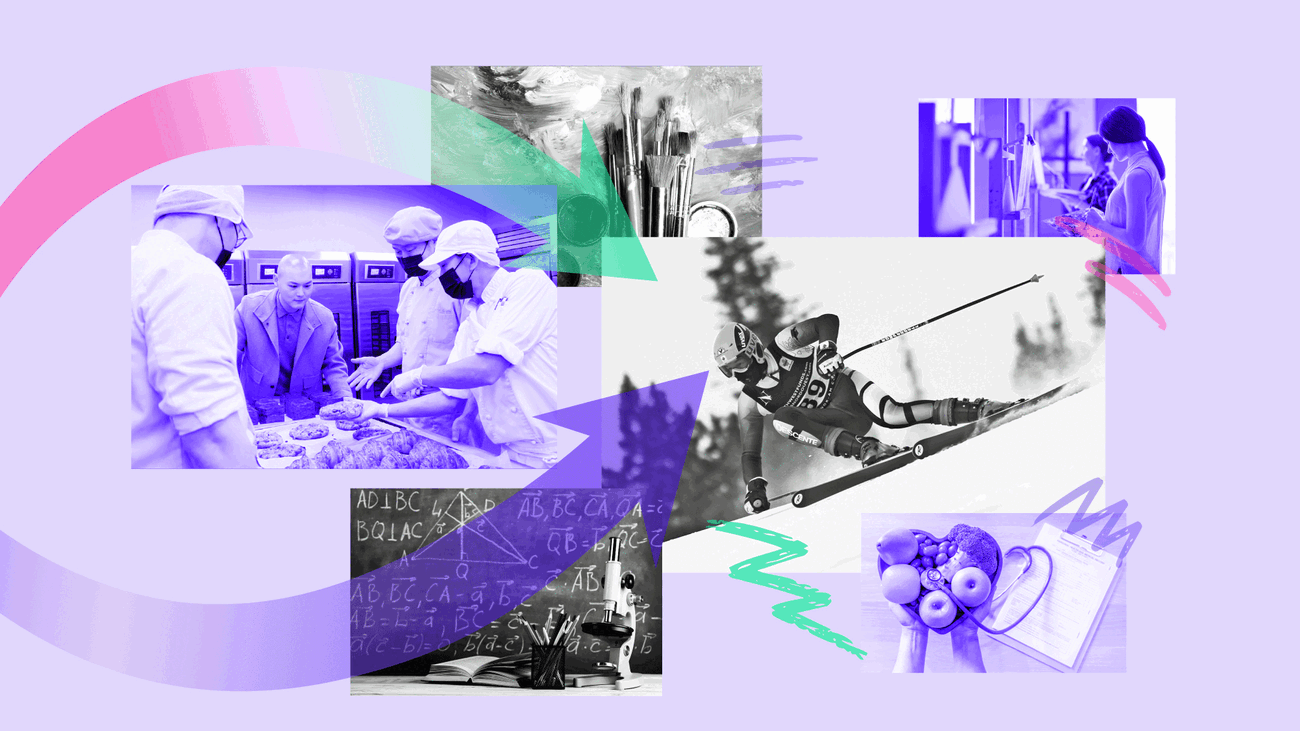 A collage of alumni stories about careers that came full circle.