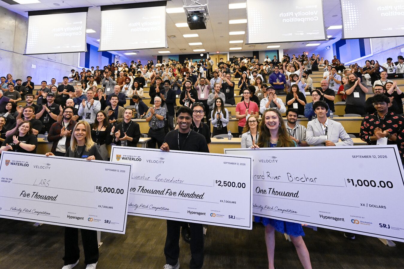 Founders and supporters gather for the Velocity Pitch Competition.